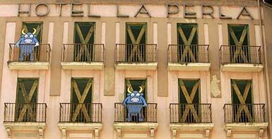 A view of La Perla Hotel, which is being redesigned, in Pamplona's Castillo square La Perla Hotel's room No 217, where Emest Hemingway stayed in, has been booked by Swedish Alf Tonnesson until 2040.