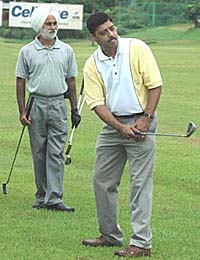 Pitch and putt competition in progress at the CGA Range near Kishangarh on Friday.