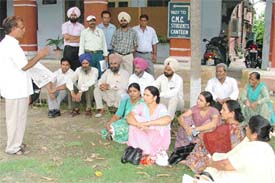 Parents of BSc students of the College of Nursing at the CMCH stage a protest against fee hike on Friday