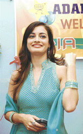 Bollywood actress Diya Mirza at the inauguration of a departmental store in Ahmedabad on Sunday.