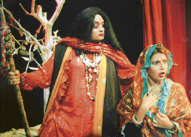 A scene from Massya di raat drama performed during the Panj Pani Theatre Festival organised at Lahore.
