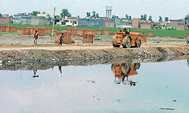 A new colony that is coming up alongside the Budha Nullah in Ludhiana. 