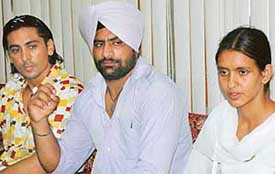 Amritpal Singh, Pargat Singh and Harpreet Kaur at Panjab University, 