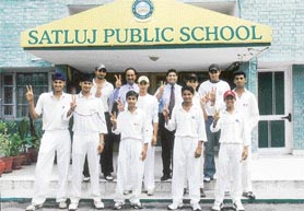 Jubilant boys of Satluj Public School, Sector 4, Panchkula, after winning the under-19 Panchkula District Schools Cricket Tournament, which concluded on Saturday.
