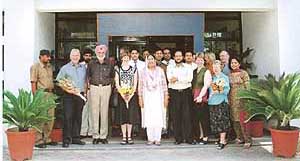 Deputy Chief Minister Rajinder Kaur Bhattal and First Secretary (Immigration), New Zealand, Simon Smith (extreme left) at the Canadian Institute of International Studies.
