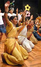 Students of Ankur Day School perform at the annual day function of the school at Kali Bari Hall in Shimla on Sunday