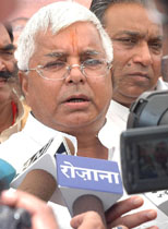 Lalu Prasad Yadav arriving for the opening of the Monsoon Session 