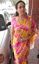Hema Malini arriving for the opening of the Monsoon Session 
