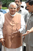 Atal Bihari Vajpayee arriving for the opening of the Monsoon Session 