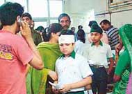 A scene at the emergency ward of the General Hospital in Sector 16