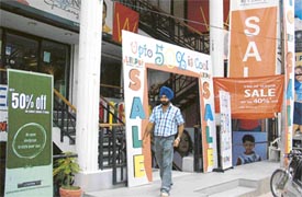 Markets in the city are chock-a-block with banners offering discounts