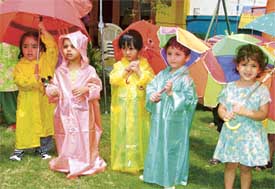 Students of KIDZEE Rainbow School enjoy a monsoon day in Ludhiana 