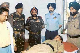 A blood donation camp in progress at the NCC Camp, Doraha