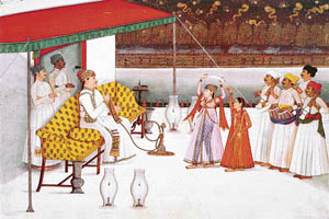An entertainment for Colonel Polier. Late Mughal work at Awadh by Mihrchand. ca. 1780