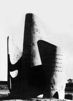 The landscape sculpture, Un-divided Punjab, in Leisure Valley, Sector 10, Chandigarh, which was designed by S. L. Parasher in 1967. 