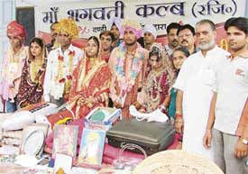 Three poor girls get married in Sri Guru Singh Gurdwara in Deep Nagar, Ludhiana