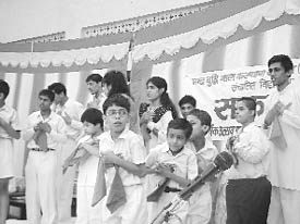 Students at a function of Saakaar, a school for special children in Hisar