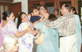 Wailing family members of Dr Vijay Sikri who committed suicide in Ludhiana