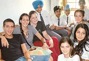 Israeli schoolchildren along with their hosts Dashmesh Academy, Anandpur Sahib, in Chandigarh.
