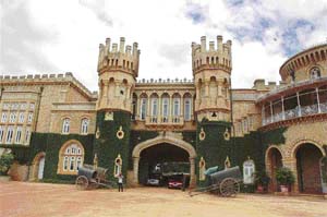 The front view of the palace