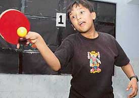 Shaifali Garg, who won the under-14 and under-17 titles in Amaravati Panchkula District Table Tennis Championship held at Manav Mangal School, Sector 11, Panchkula