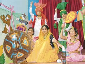 Students of Love Dale celebrate Teej in Ludhiana on Sunday