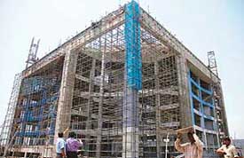 Work in progress at the Municipal Council building, Sector 68, Mohali. 