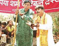 A street play in progress at Rajiv Colony, Panchkula, on Tuesday.