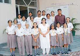 Winners of DAV School, Mohali, with Principal Jaya Bhardwaj