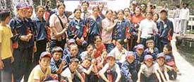 A group of 36 Ladakhi students at the Rock Garden. They  were recently on a visit to Chandigarh under Operation Sadbhavna sponsored by the Army.