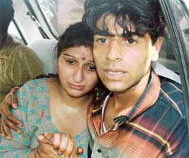 Amit Khanna and Amanpreet Kaur, who were attacked by the latters relatives at the SDMs office in Ludhiana on Tuesday