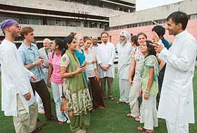 Participants of the University of California, Santa Barbara, Sikh and Punjab Studies summer programme, at the Tribune Office in Chandigarh
