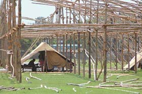 Preparations for Independence Day celebrations going on at Parade Ground, Sector 17, Chandigarh