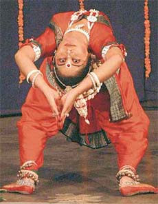 Odissi dancer Madhumita Misra performs at the Prachin Kala Kendra, Chandigarh