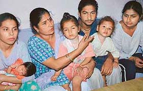 Inderjit Kaur with her family in Mohali
