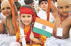 Students of KB DAV, Sector 7, Chandigarh celebrate Independence Day on Friday