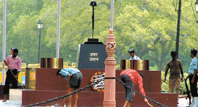 Amar Jawan Jyoti being spruced up for the Independence Day