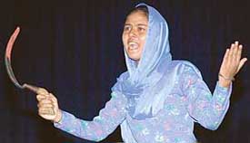 A scene from the play,  Haveli, that was staged at the Tagore Theatre in Chandigarh on Saturday