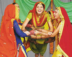 KCW students perform at a talent hunt competition in Ludhiana on Friday