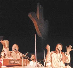 Punjabi Sufi singers, Badali brothers, perform at the Open Hand complex, Chandigarh