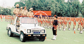 Mr R.S. Gill inspects the Independence Day parade in PPA complex