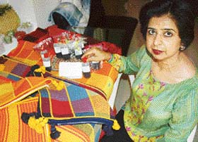 Sarita Vasudeva with her concocted hair oil and other knick-knacks