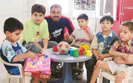 Autistic children in a playful mood at Darpan in Ludhiana.
