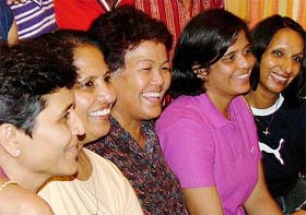 The first Indian woman to reach the summit of Mount Everest, Bachendri Pal, who led an Indian womens expedition team to Karakoram Pass, in New Delhi