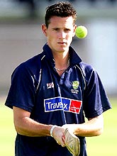 Australia's Shaun Tait warms up during a practice session at Trent Bridge on Tuesday