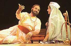A scene from a Punjabi play, Saka-e-Harmandar, staged by the Shingar Kala Manch at Tagore Theatre in Chandigarh on Friday