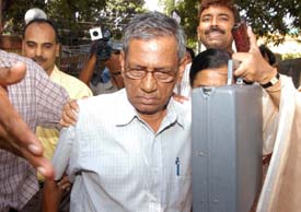 Retired IAS officer K.K. Saha, arrested on Sunday in Patna, in connection with a multi-crore bitumen scam