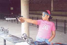 Asayari Tayal of Sacred Heart School, Sector 26, won the top honours in Air Pistol Sub Junior Women and Air Rifle Peep Sight in Chandigarh State Inter-school Shooting Competition at Patiali Ki Rao Shooting Ranges, Sector 25