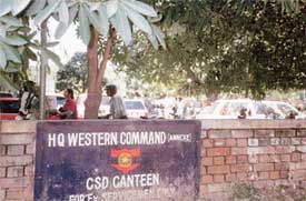 The jampacked parking area of Sector 21 CSD canteen, Chandigarh