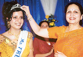 Palki Sadana of B.Com-I Khalsa College for  Women being crowned Ms Fresher by the college Principal, Dr (Mrs) Varinder  Thind, on Saturday. 